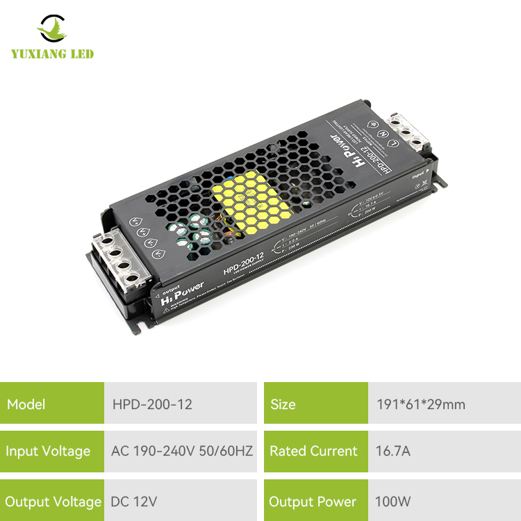 Alimentation d'énergie d'éclairage linéaire menée par 12v 200w