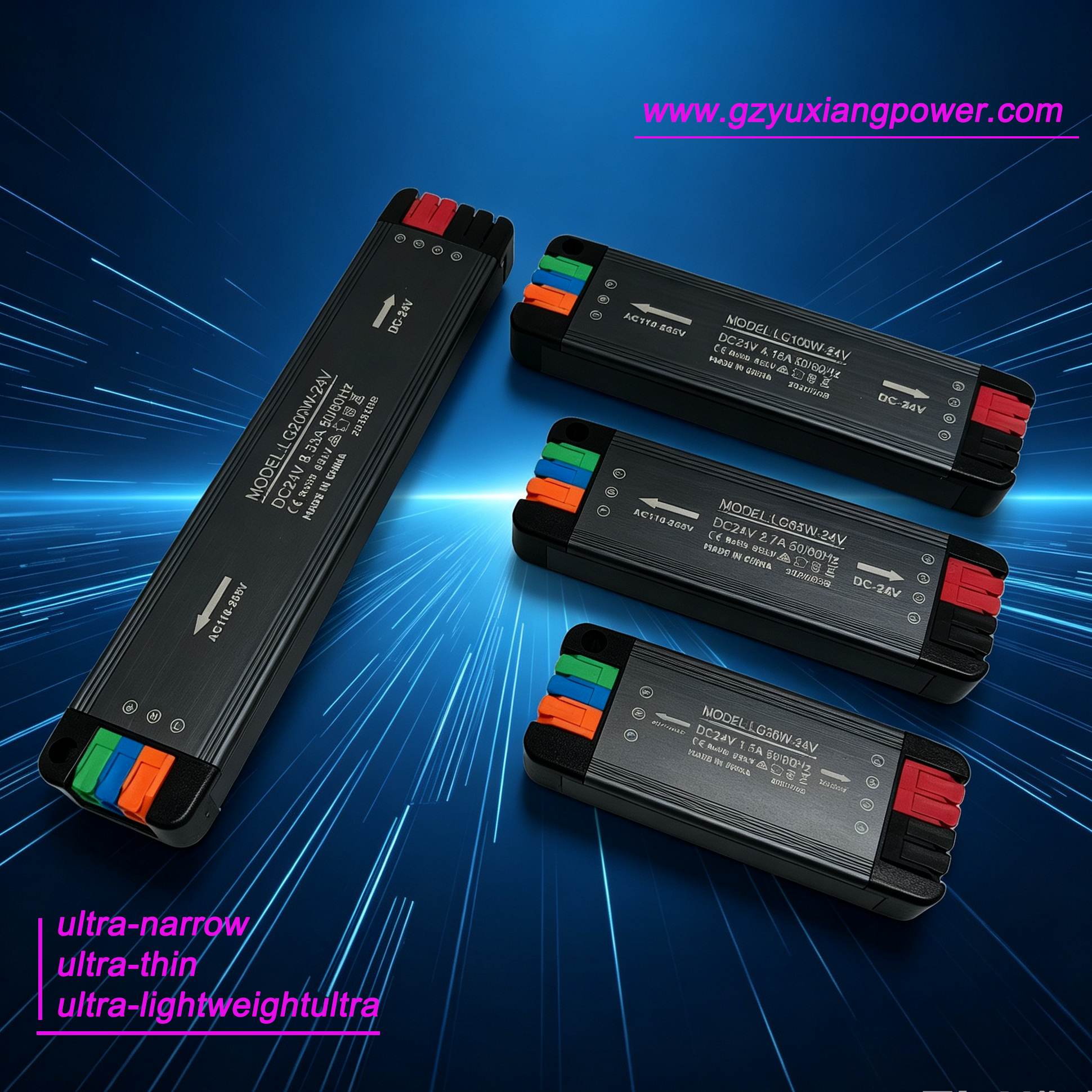 Alimentation CC ultra-mince mini LED à large tension 24 V