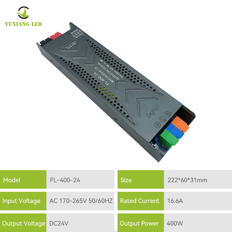 Alimentation 24 V 400 W pour éclairage linéaire LED