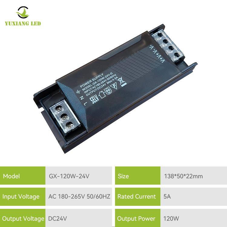 Alimentation à découpage LED mince semi-remplie à tension constante 24V120W