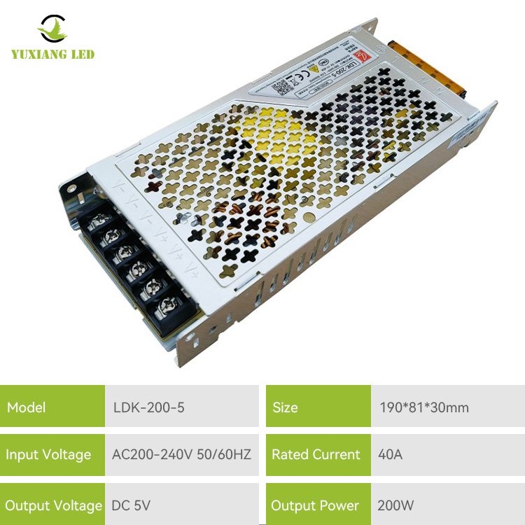 Alimentation pour écran LED ultra-mince AC/DC LDK-200-5