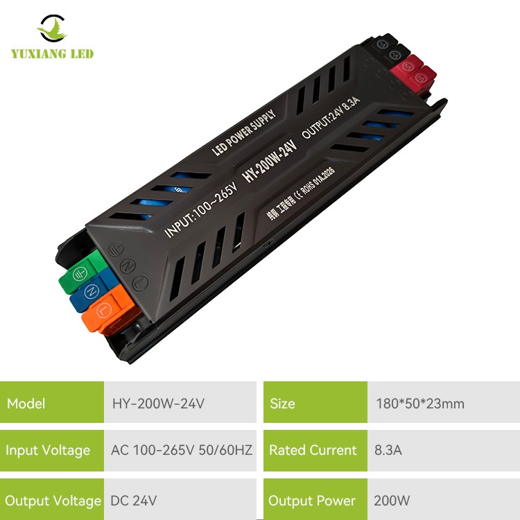 Alimentation LED semi-en pot ultra-mince DC 24 V 200 W