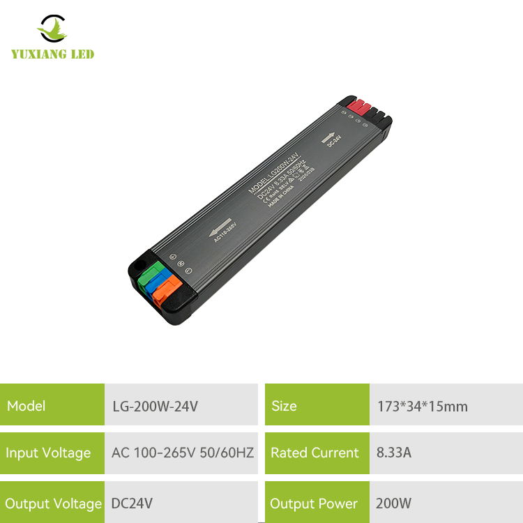 Alimentation LED super fine DC 24 V 200 W.