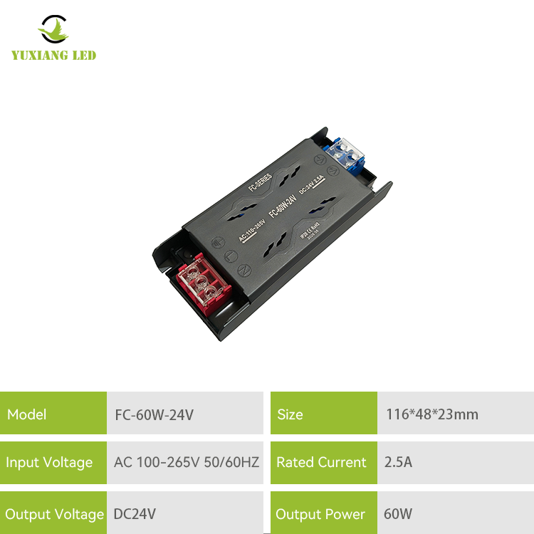 Alimentation LED semi-enrobée Slim FC 24V 60W