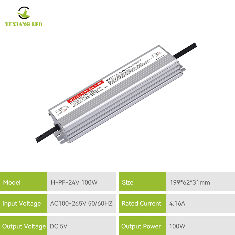 Alimentation d'énergie menée imperméable élevée de PF Ip67 24v 100w