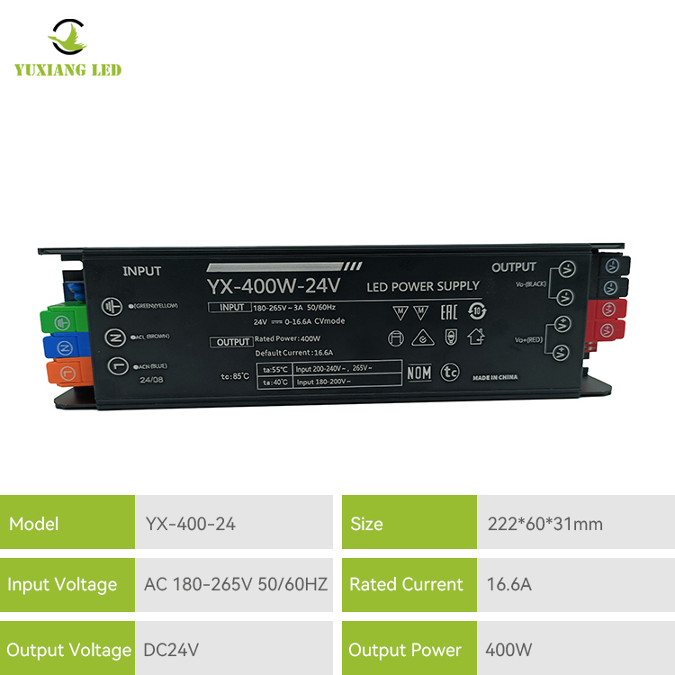 Alimentation d'éclairage linéaire LED 24 V 400 W.