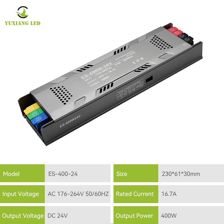 Alimentation linéaire LED semi-enrobée dimmable modèle ES 24V 400W