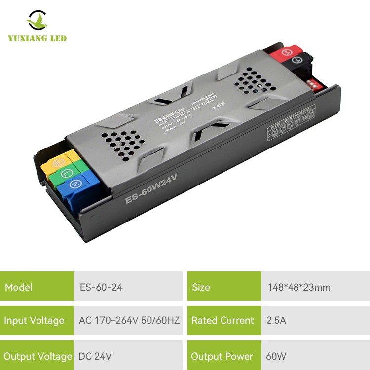 Alimentation linéaire LED semi-enrobée dimmable modèle ES 24V 60W